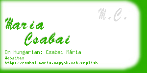 maria csabai business card